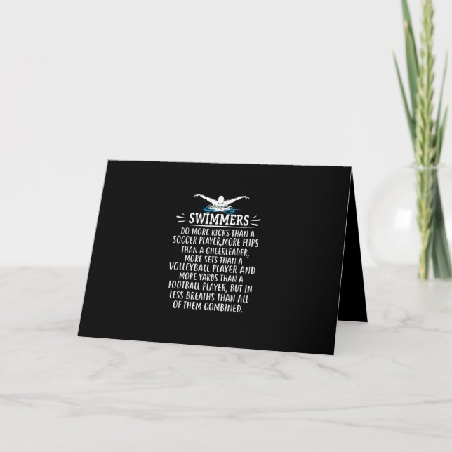 Strong Swimmer Swim Swimming Gifts For Men Women Card (Front)