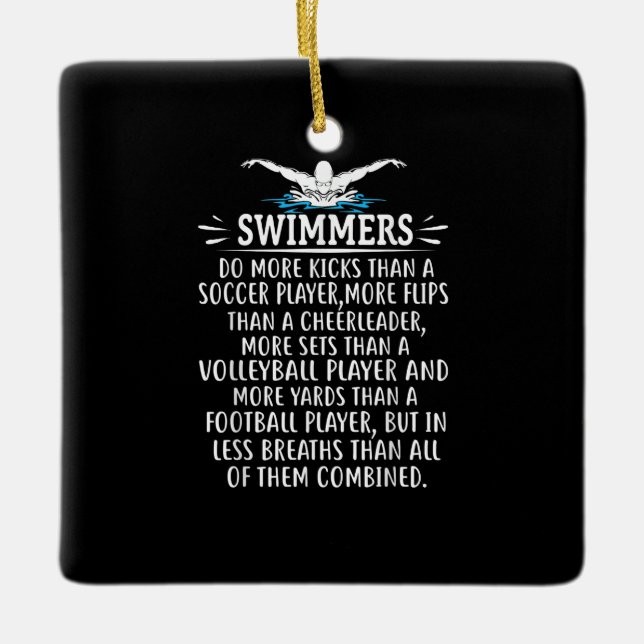 Strong Swimmer Swim Swimming Gifts For Men Women Ceramic Ornament (Front)