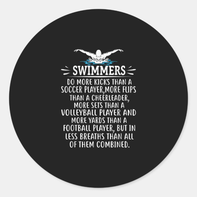 Strong Swimmer Swim Swimming Gifts For Men Women Classic Round Sticker (Front)