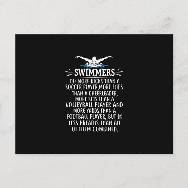 Strong Swimmer Swim Swimming Gifts For Men Women Holiday Postcard (Front)