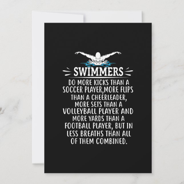 Strong Swimmer Swim Swimming Gifts For Men Women Invitation (Front)