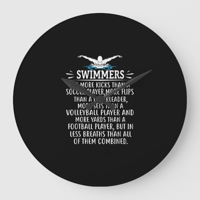Strong Swimmer Swim Swimming Gifts For Men Women Large Clock (Front)