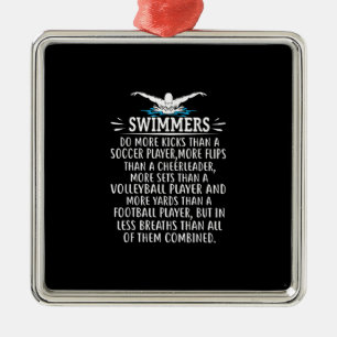Strong Swimmer Swim Swimming Gifts For Men Women Metal Tree Decoration