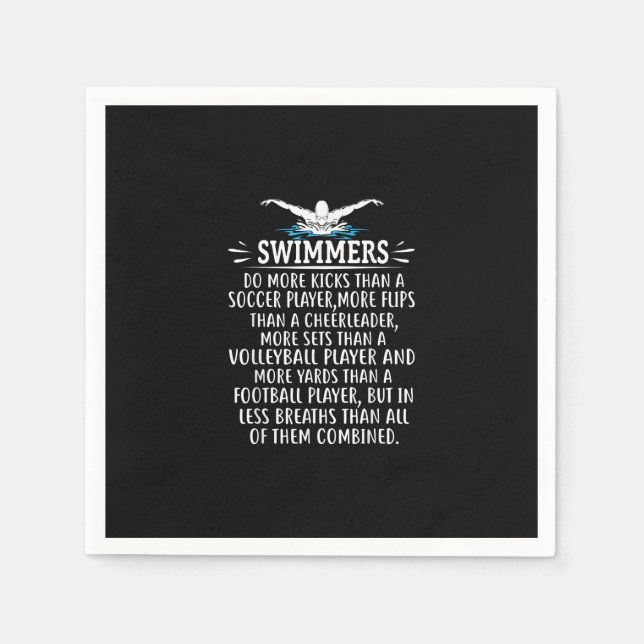 Strong Swimmer Swim Swimming Gifts For Men Women Napkin (Front)