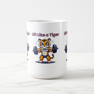 **Strong Tiger – Cute Tiger Lifting Weights Illust Coffee Mug