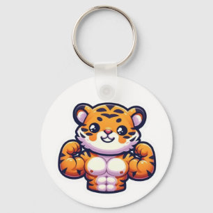 Strong Tiger Tattoo Magnet – Bold Animal Design Key Ring