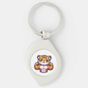 Strong Tiger Temporary Tattoo Key Ring
