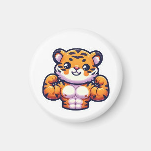 Strong Tiger Temporary Tattoo Magnet