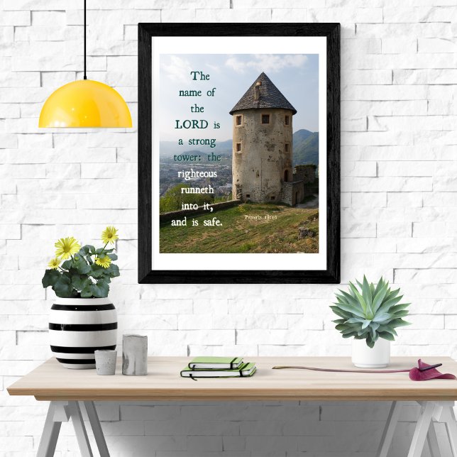 Strong Tower Proverbs 18 KJV Bible Verse Wall Art (Creator Uploaded)