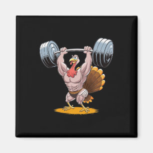 Strong Turkey Bodybuilding Thanksgiving Weightlift Magnet