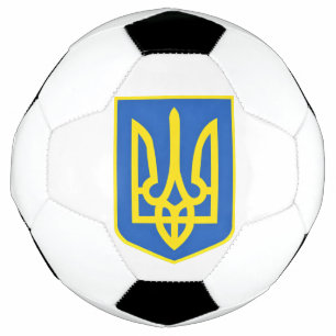 Strong Ukraine Coat Of Arms - Freedom Always Wins Soccer Ball