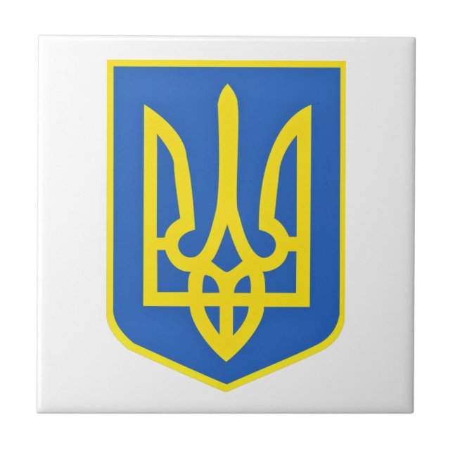 Strong Ukraine Coat Of Arms - Freedom Always Wins  Tile (Front)