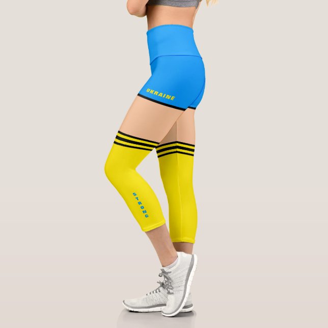 Strong Ukraine Ukrainian Flag Leggings Support (Left)