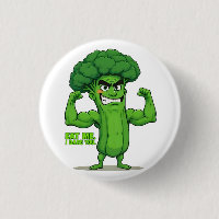 Strong Veggies Club-Flexing Broccoli Funny Cartoon