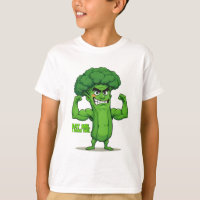Strong Veggies Club-Flexing Broccoli Funny Cartoon