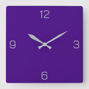 Strong Violet 400080 Colour - Add a Name Option Square Wall Clock