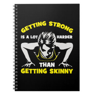 Strong vs Skinny - Women's Workout Motivational Spiral Notebook