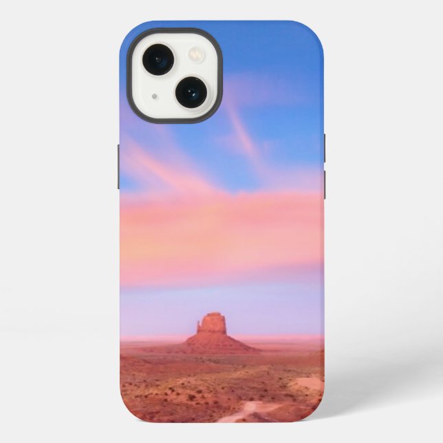 Strong Winds over Desert Valley iPhone Case (Back)