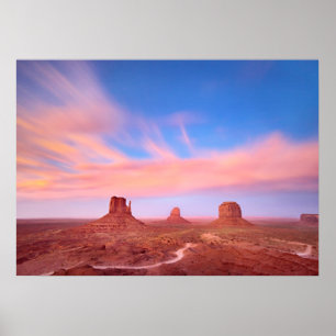 Strong Winds over Desert Valley Poster
