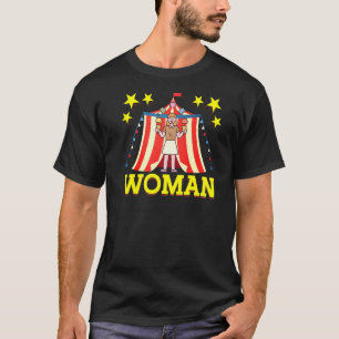 Strong Woman Backprint Circus & Clown T-Shirt