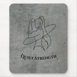 Strong Woman Minimalist Fitness Sketch Mouse Pad