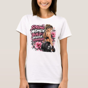 Strong Woman with Dumbbells – Female Bodybuilding T-Shirt