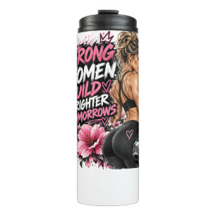 Strong Woman with Dumbbells – Female Bodybuilding Thermal Tumbler