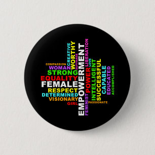 Strong Woman Word Cloud 6 Cm Round Badge