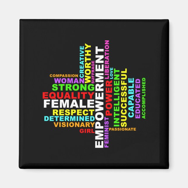 Strong Woman Word Cloud Magnet (Front)