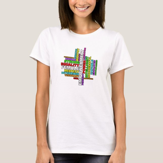 Strong Woman Word Cloud T-Shirt (Front)