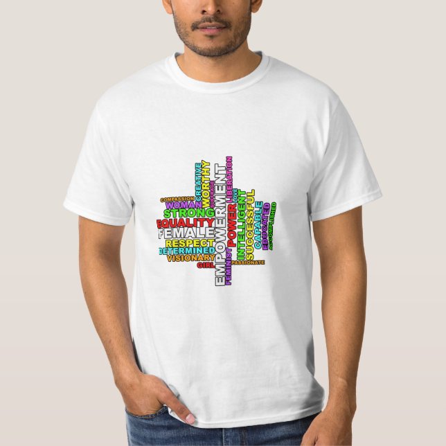 Strong Woman Word Cloud T-Shirt (Front)