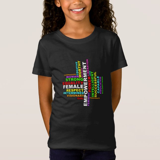 Strong Woman Word Cloud T-Shirt (Front)