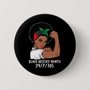 Strong Women Black History Month Melanin African A 6 Cm Round Badge