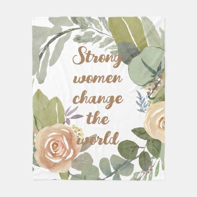 strong women change the world 8th march equality  fleece blanket (Front)