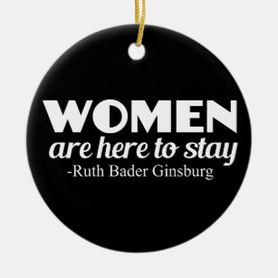 Strong Women Ruth Bader Ginsburg Feminist Quote Ceramic Tree Decoration