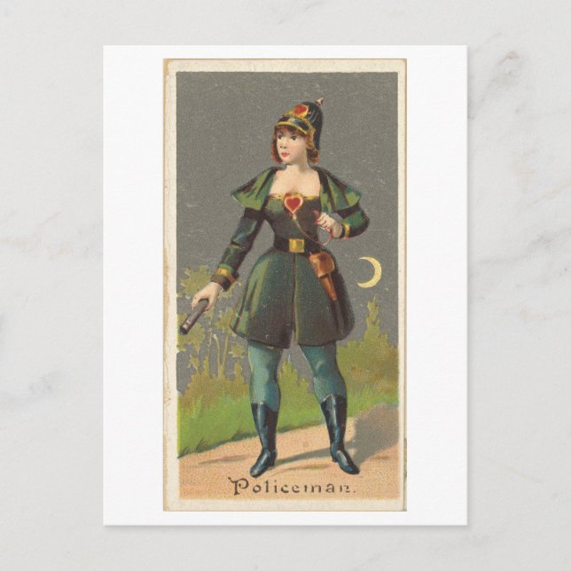 Strong Women Series #13: Police Officer Vintage Postcard (Front)