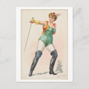 Strong Women Series #24: Fencer Vintage Postcard
