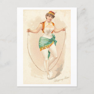 Strong Women Series #42: Skipping Rope Vintage Postcard