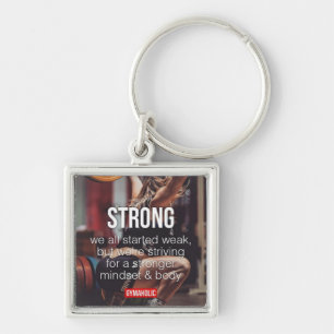 STRONG, Women's Weight Lifting Inspirational Words Key Ring