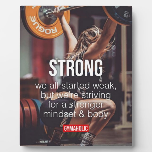 STRONG, Women's Weight Lifting Inspirational Words Plaque (Front)