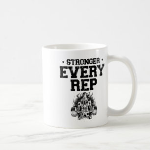 Stronger Every Rep Weightlifter Bodybuilding Bodyb Coffee Mug