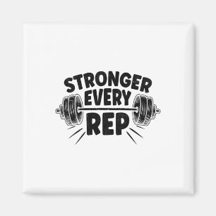 Stronger Every Rep Weightlifter Bodybuilding Bodyb Magnet