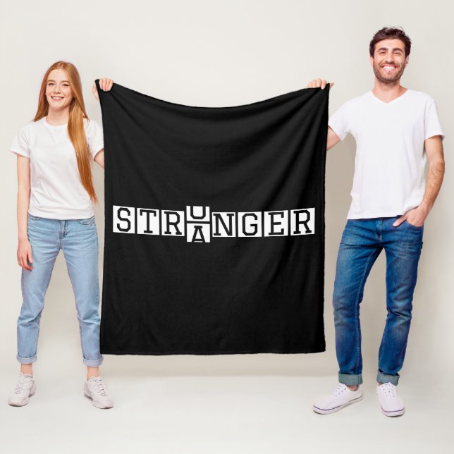 STRONGER Not Stranger – Motivational Letter Art Fleece Blanket (In Situ)