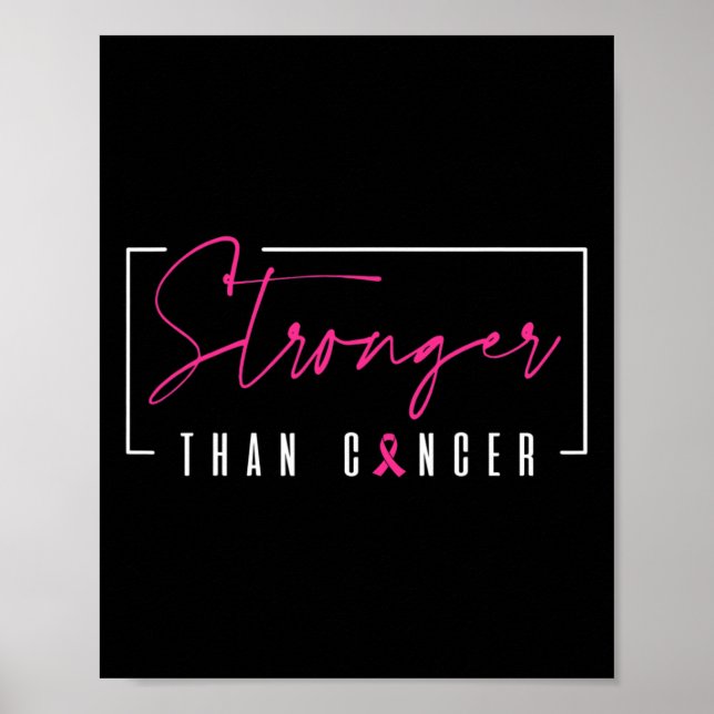 Stronger Than Breast Cancer Warrior Pink Ribbon  Poster (Front)