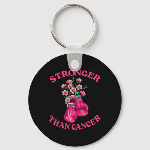 Stronger Than Cancer Boxing Gloves Pink Ribbon Bre Key Ring