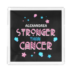 Stronger Than Cancer   Cancer Survivor Custom    Acrylic Tray