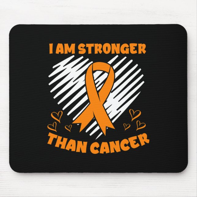 Stronger Than Cancer Leukaemia Awareness Heart  Mouse Pad (Front)