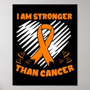 Stronger Than Cancer Leukemia Awareness Heart Poster