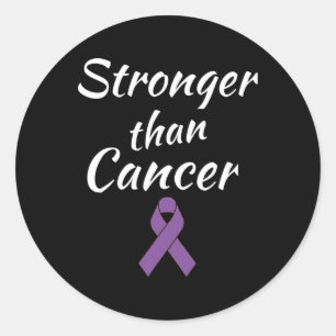 Stronger Than Cancer Pancreatic Cancer Awareness Classic Round Sticker