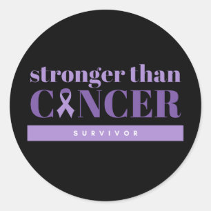 Stronger than Cancer Survivor Purple Classic Round Sticker